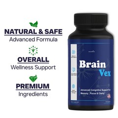 (6 Pack) BrainVex Nootropic All Natural Brain Supplement Brain Vex Capsules
