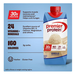 Premier Protein Shake, Vanilla, 30g Protein, 11 fl oz, 12 Ct