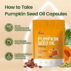 VivoNu Pumpkin Seed Oil with Saw Palmetto Capsules|Cold Pressed, Pure Virgin Oil