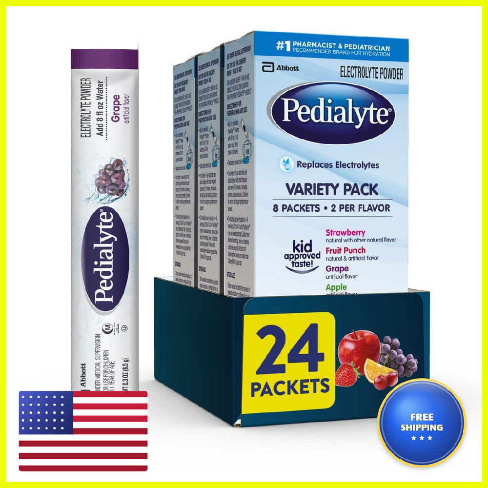 Pedialyte Electrolyte Powder Hydration Drink For Variety Pack Strawberry Fruit