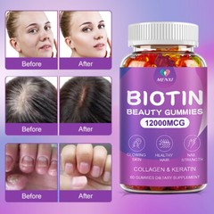 Biotin and Collagen Gummy Vitamins for Hair, Skin, and Nails – Extra Strength