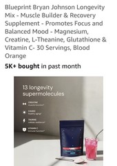 Blueprint Longevity Mix – Muscle, Recovery & Focus Supplement Blood Orange