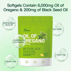 VivoNu Oil of Oregano with Black Seed Oil, Balanced Oil of Oregano Capsules NEW