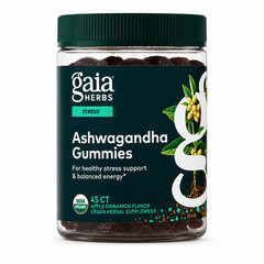 Gaia Herbs Ashwagandha Gummies 45 Count Apple Cinnamon NEW Sealed Exp 03/2028