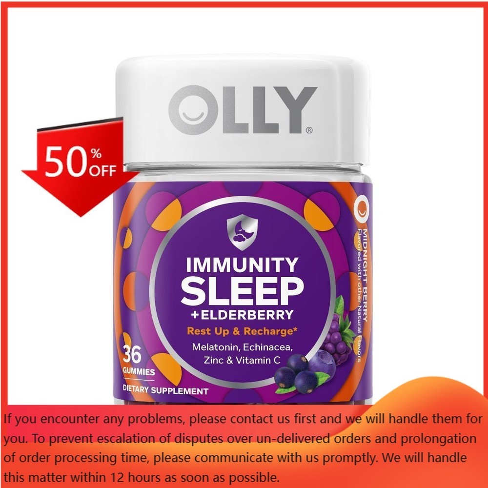 OLLY Immunity Sleep + Elderberry Multivitamins Gummies – Midnight Berry – 36ct