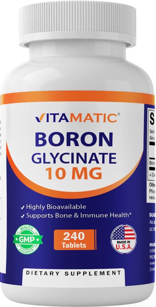 Vitamatic Chelated Boron (as Glycinate) 10mg – 240 Tablets
