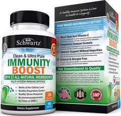 Immune Support Supplement with Vitamin C 1000mg Zinc Elderberry Extract, 90 ct