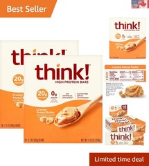 High Protein Creamy Peanut Butter Bars – Convenient On-The-Go Snack (20 Bars)