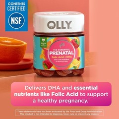 OLLY Prenatal Multivitamin Gummy – Folic Acid & DHA – 60 Count