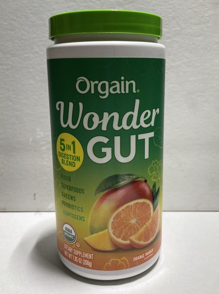 Orgain Vegan Organic Wonder Gut 5-in-1 Fiber – Orange Mango 7.05oz 05/2026