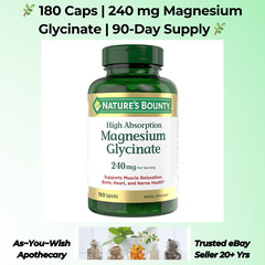 180 Count Nature’s Bounty Magnesium Glycinate 240mg Exp 08/26 Calm Sleep Muscle