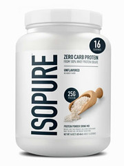 Isopure Zero Carb Whey Protein Isolate Powder, Unflavored, 16 oz (1 lb)