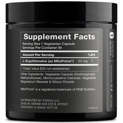 Ergothioneine with Clinically Studied MitoPrime® – High 90 Count (Pack of 1)