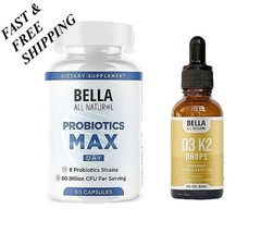 Bella All Natural D3 K2 Drops & Probiotics MAX BundleOrganic Omega 3 MCT Oil 50m