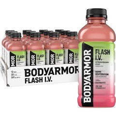BODYARMOR Flash I.V. Electrolyte Beverage, Strawberry Kiwi, Hydration Drink with