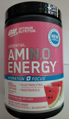 OPTIMUM NUTRITION – AMIN.O. Energy – Watermelon Splash – 30 Servs – Exp 7/2027