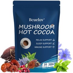 Mushroom Hot Cocoa, Cocoa Powder with Reishi Mushroom, Melatonin, Glycine, Ca…
