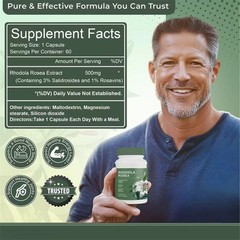 Rhodiola Rosea Capsules Natural Herbaceous Plants Support Energy Balance stress