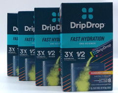 4- Drip Drop 1/2 The Sugar SunBurst Variety, 32 Total .35 Oz. Sticks, Exp. 12/28