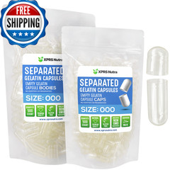 Xprs Nutra Separated Capsules Size 000-500 Clear Count Large Empty Gelatin