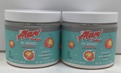 2X ALANI NU PRE-WORKOUT JUICY PEACH 20 SERVINGS EACH EXP 08/2026+ SEALED