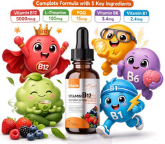 chete Vitamin B12 Complex Liquid Drops 5000 mcg Brain & Mood Support 60ml