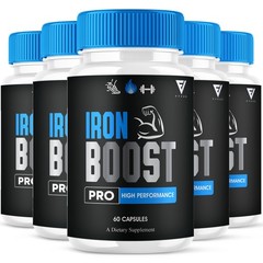 (5 Pack) Iron Boost Pro High Performance Supplement, IronBoost (300 Capsules)