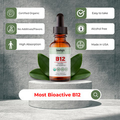 Buy 1 Get 1 FREE Organic Vitamin B12 Liquid 5000mcg Free Shipping