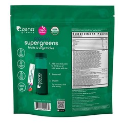 Zena Greens Organic Supergreens Fruits & Vegetables Powder 45 Packs EXP 03/2027