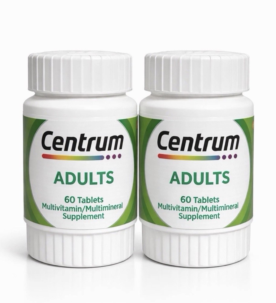 2 Pack – Centrum Multivitamin Multimineral Supplement For Adults 60 Tablets