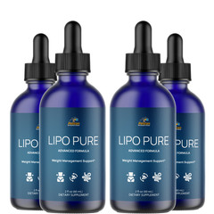 LIPO PURE – Amino Diet Drops- Keto & Weight Support- 4 Bottles- 240ml (2fl oz)
