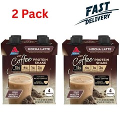 Atkins Protein Shake, Mocha Latte, Keto Friendly, Gluten Free, 8 Ct