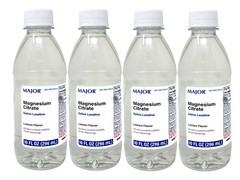 Major Magnesium Citrate Oral Saline Laxative 10 oz Lemon Flavor 4 Pack
