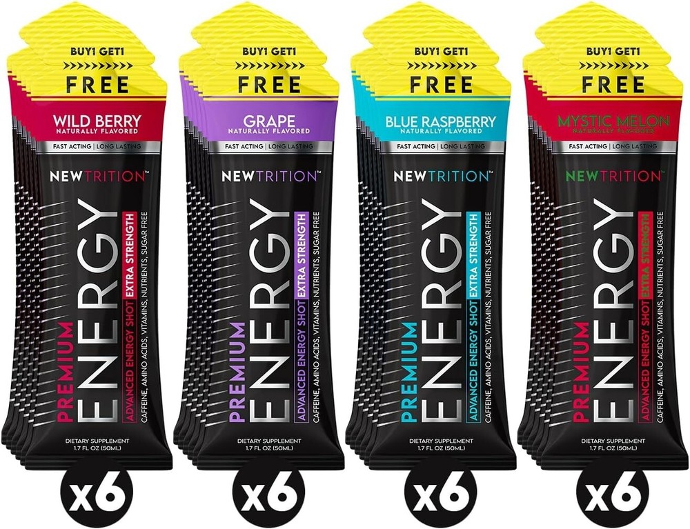 NewTrition Extra Strength Energy Shots – Variety – 24Ct