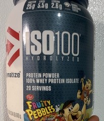 Dymatize ISO100 Hydrolyzed Whey Protein Isolate Fruity Pebbles 21.5oz