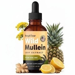 RespiClear Wild Mullein Leaf Extract Liquid Drops Vegan Non-GMO Lemon 2 fl oz