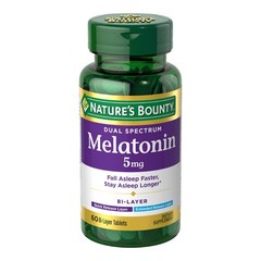 Natures Bounty Melatonin 5mg Dual Spectrum Extended Release Sleep 60 Tablets Tab