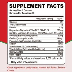 Buy 1 Get 1 Free Magnesium Glycinate Gummies – 600mg Sugar Free with CoQ10 & D3