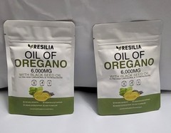 2 Sealed Resilia Oil Of Oregano 6,000 Mg, With Black Seed Oil, 60 Softgels Each