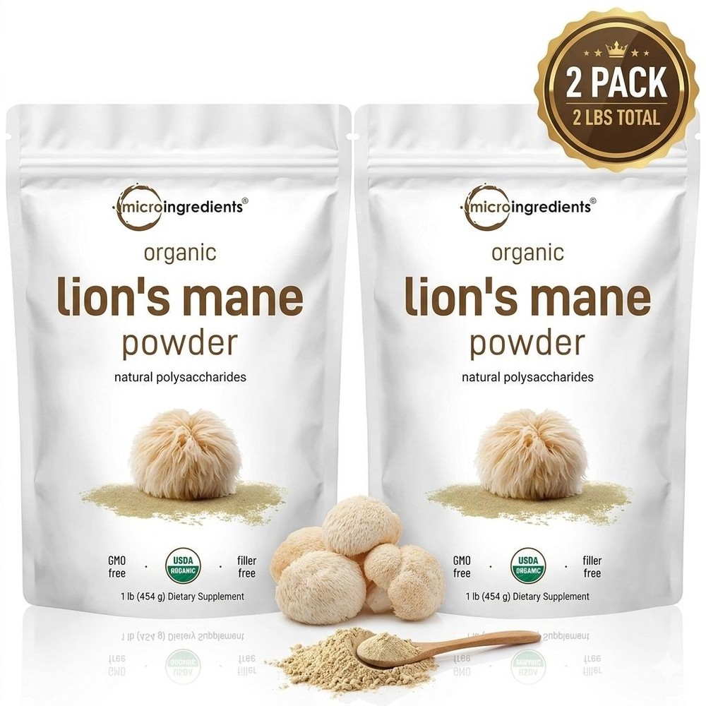 MicroIngredients Organic Lion’s Mane Powder 2 Pack (2 lbs Total) Supplement