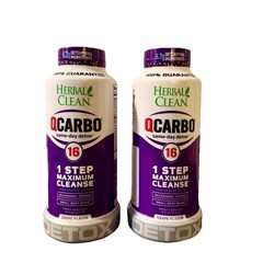 Herbal Clean Qcarbo16 Same-Day Detox Cleanse Drink 16oz 2 PACK Grape 03/27/27