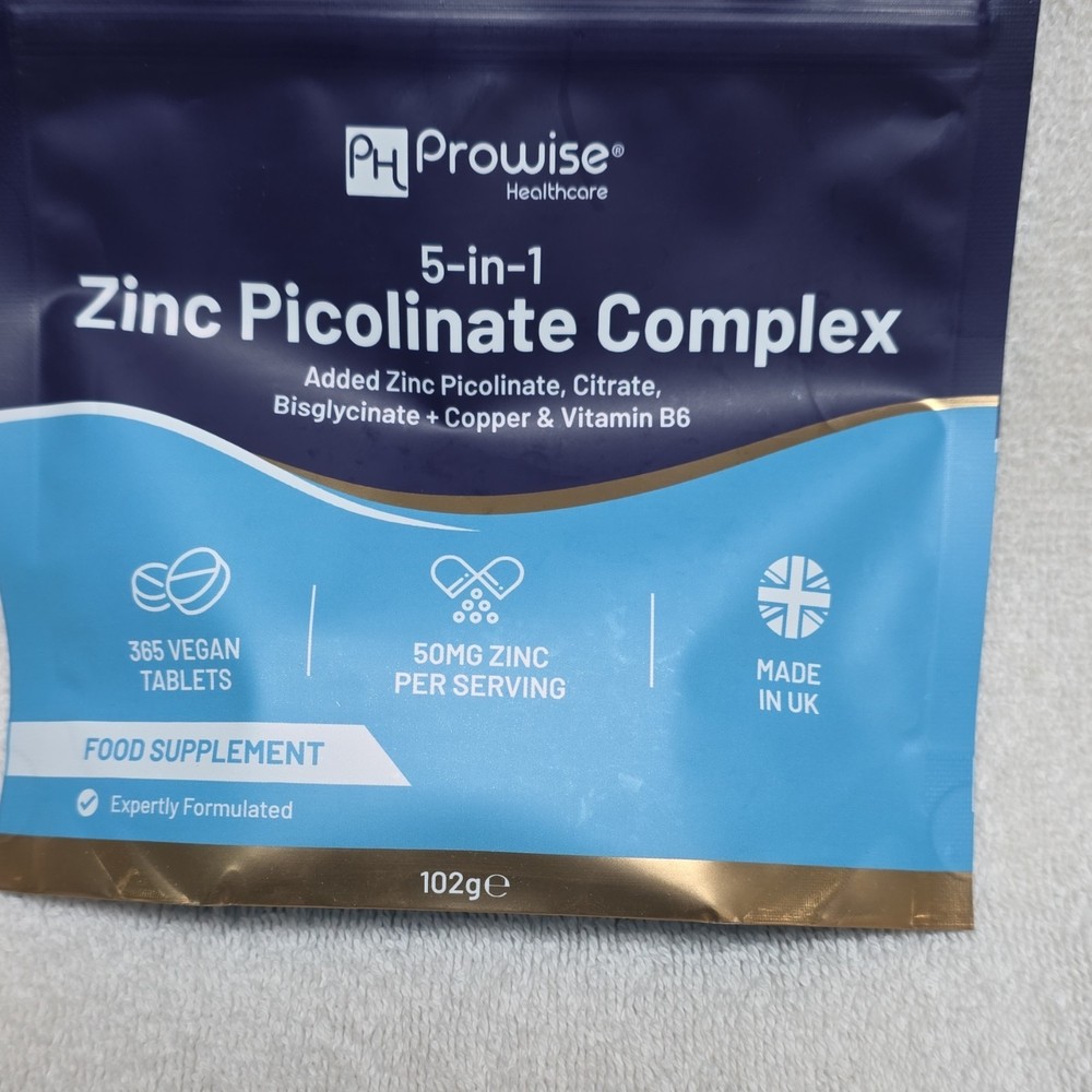 Prowise Healthcare Zinc Picolinate Complex 50mg 365 Vegan Tablets 102g