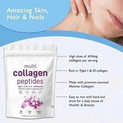Multi Collagen Peptides Powder 2 lb Hydrolyzed Protein Peptide Type I,II,III,V,X