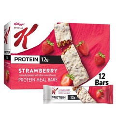 Strawberry Chewy Protein Meal Bars, 12g Protein Snacks, 19 oz, 12 Count