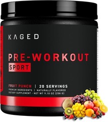 Kaged Sport Pre Workout Powder for Men & Women, Fruit Punch, Sport Certified, 18