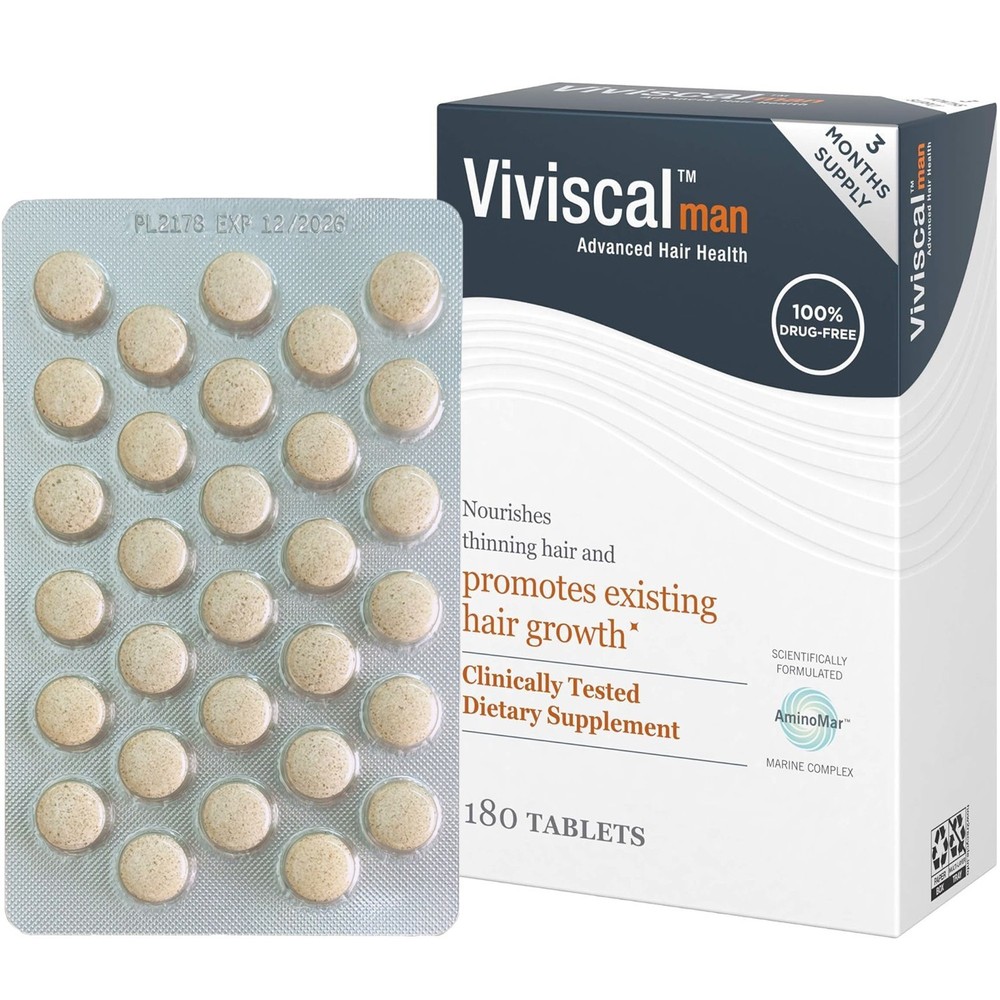Viviscal Men Hair Growth Supplements 180 Tablets – 3 Month Supply exp12/2026