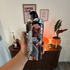 G FUEL Gundam Anime 24 fl oz Shaker Bottle, Stainless Steel, Black