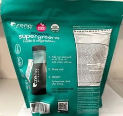 Zena Greens Organic Supergreens Fruits & Vegetables Powder 45 Packs EXP 06/2026