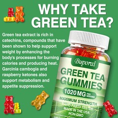 Green Tea Gummies – Weight Loss Fat Burner To Curb Cravings & Boost Metabolism