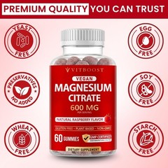 Vitboost Magnesium Citrate Gummies 600mg – 60 Count